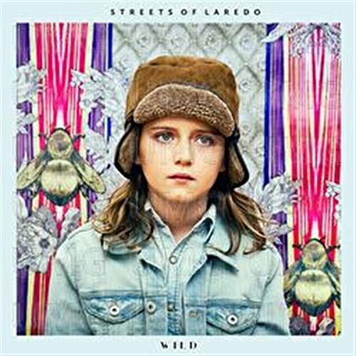 "Album cover with a young person and bees against a striped background."