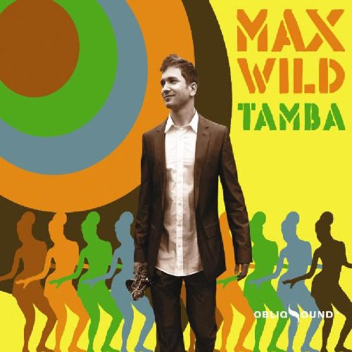 "Album cover featuring a man in a suit with dancing silhouettes and colorful background."