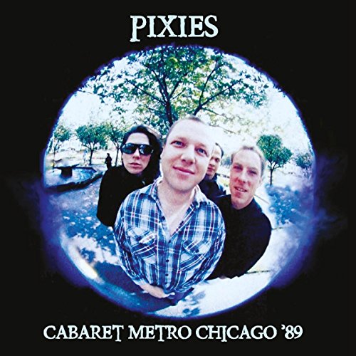 The Pixies band portrait within a distorted, circular frame.