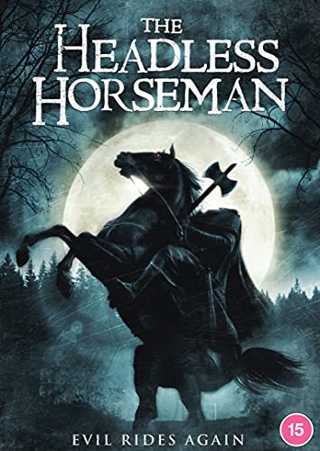 DVD cover for "The Headless Horseman" featuring a rearing black horse and axe.