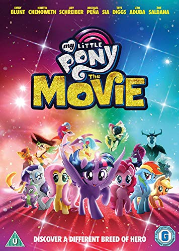 "My Little Pony: The Movie DVD cover featuring colorful cartoon ponies and characters."