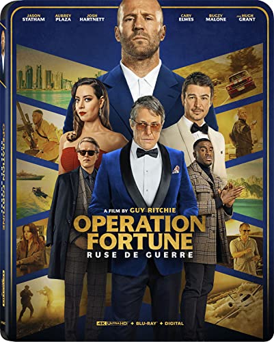 Operation Fortune" Blu-ray cover featuring Jason Statham and ensemble cast.