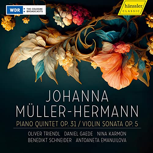 CD cover featuring floral design and composer Johanna Müller-Hermann’s name.