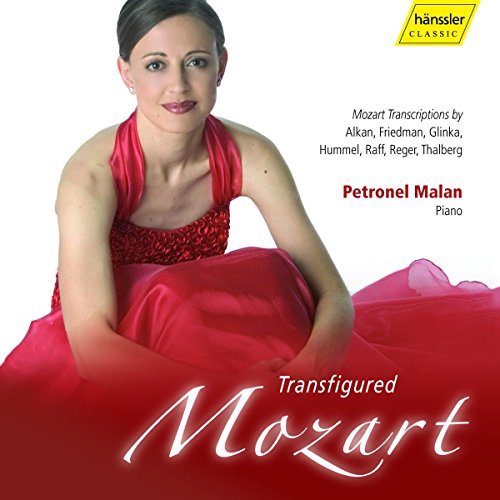 CD cover featuring pianist Petronel Malan in a red gown.