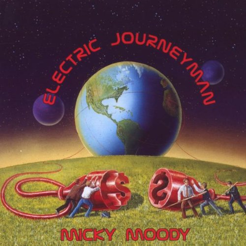 Album cover showing Earth in space above figures connecting two large red power plugs.