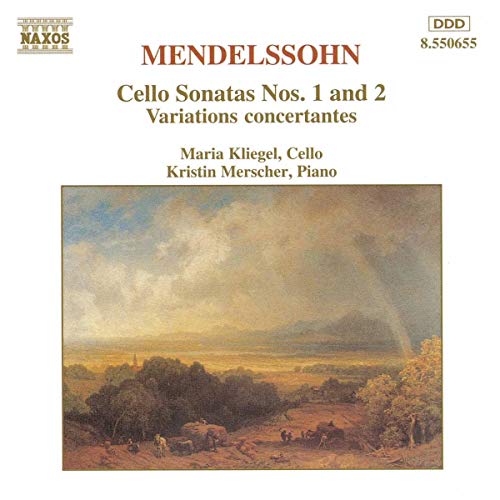 CD cover: landscape painting with text naming Mendelssohn cello sonatas.