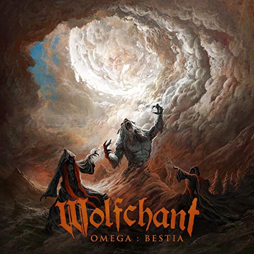 Black vinyl record of Wolfchant’s “Omega: Bestia” album in a sleeve.
