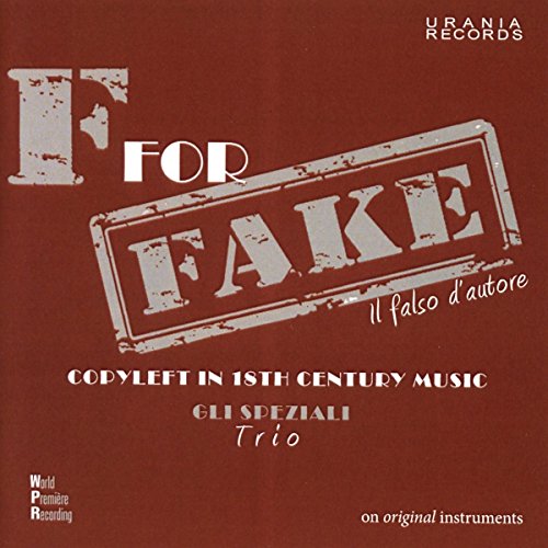 Red CD cover with "F for Fake" stamp and white text.