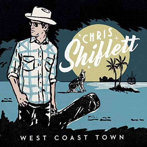 CD cover for Chris Shiflett’s “West Coast Town” featuring a man and dog.