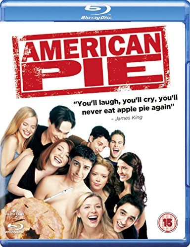 American Pie" Blu-ray cover with a group of young people and apple pie.