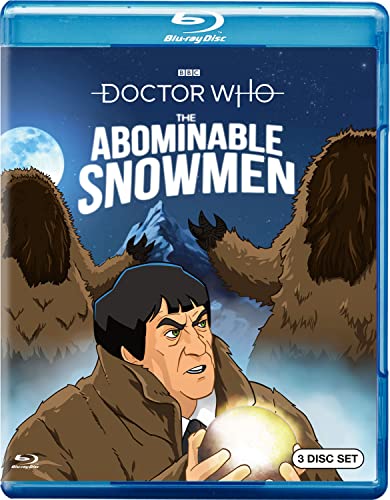 Doctor Who: The Abominable Snowmen Blu-ray cover with Yeti and a man.