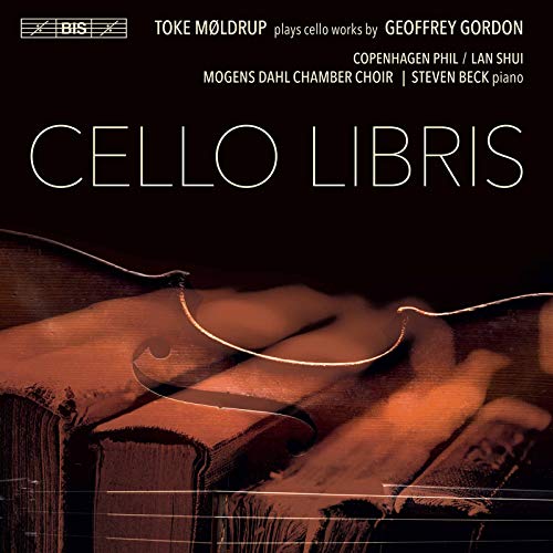 CD cover: cello and open book against a dark background.