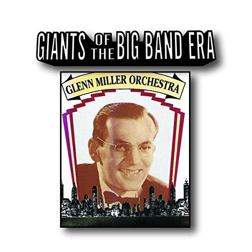 CD cover featuring Glenn Miller’s portrait with a city skyline background.