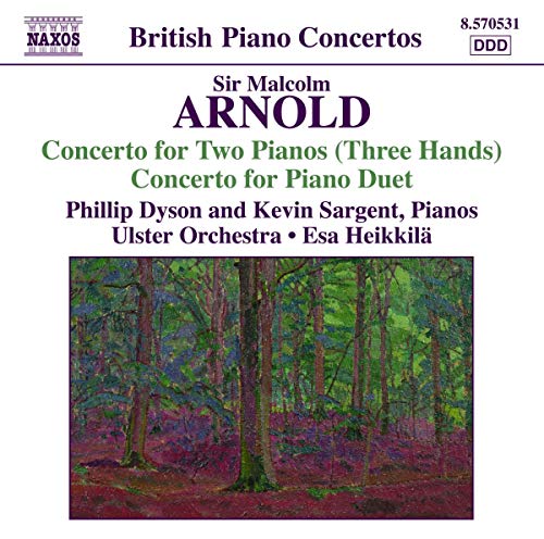 CD cover for Arnold piano concertos featuring a forest landscape.