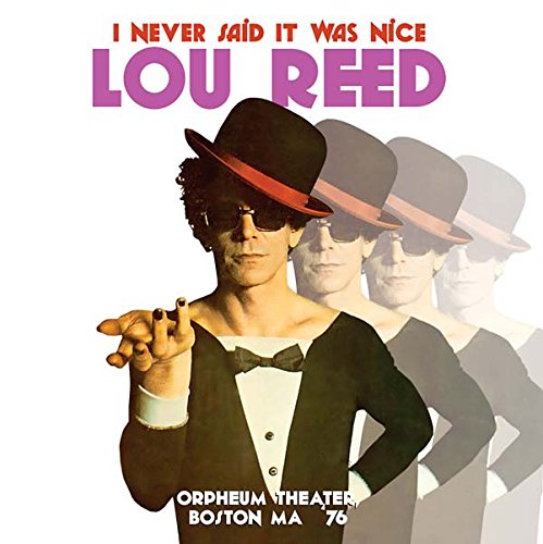 Lou Reed album cover featuring a repeating image of him in a hat.