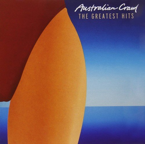 Australian Crawlās āGreatest Hitsā CD cover: abstract orange shape on blue background.