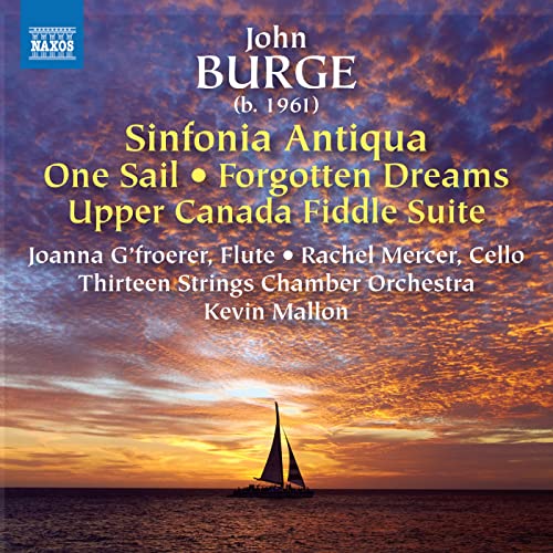 CD cover with a sunset seascape and composer John Burge’s name.