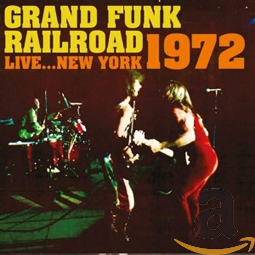 Grand Funk Railroad live album cover, 1972, featuring band performing onstage.