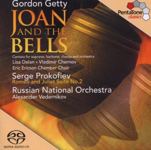 "CD cover featuring a bell, with text listing musical compositions and performers."