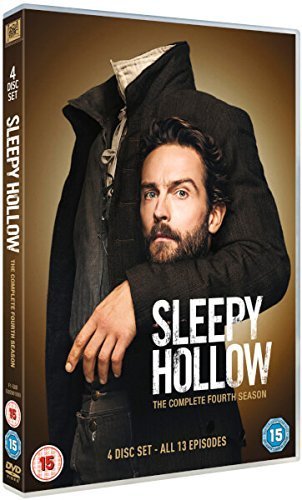 "Sleepy Hollow season 4 DVD case featuring a man being hugged from behind."