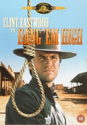 "Clint Eastwood in a cowboy hat with a noose around his neck on DVD cover."