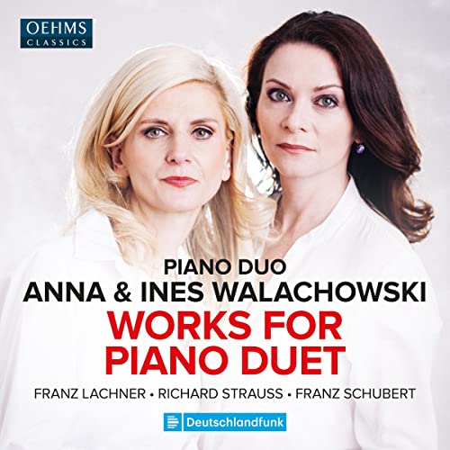 CD cover featuring two women, Anna and Ines Walachowski, piano duet album.