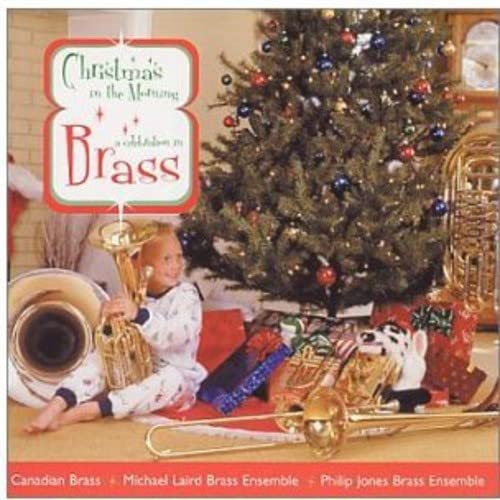CD cover: child with brass instruments in front of a Christmas tree.