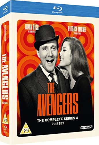 Blu-ray cover for "The Avengers" Series 4 featuring Patrick Macnee and Diana Rigg.
