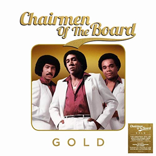 Album cover for Chairmen Of The Board featuring three men in gold.