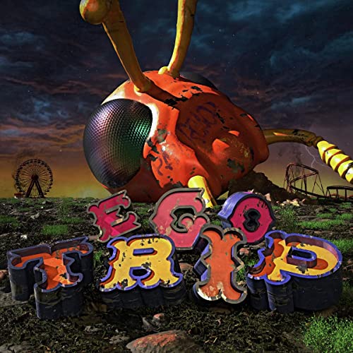 Album cover for Papa Roach’s “Ego Trip” featuring a large orange insect.
