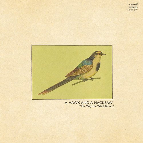 Vinyl album cover with a bird on a branch against a beige background.