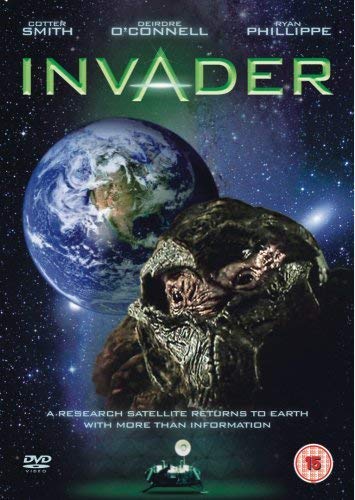 DVD cover for "Invader" featuring an alien face and Earth in space.
