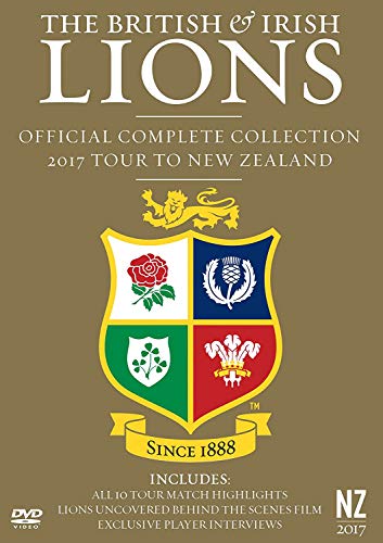 DVD cover with a shield emblem and "British & Irish Lions" text on a brown background.