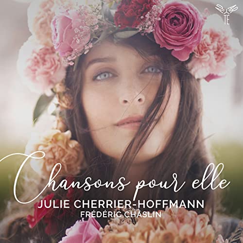 Woman with flower crown, album cover for “Chansons Pour Elle” by Julie Cherrier-Hoffmann.