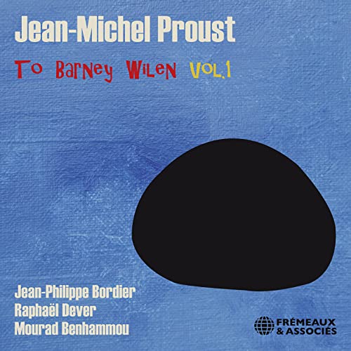 CD cover: blue textured background with a large black oval shape.