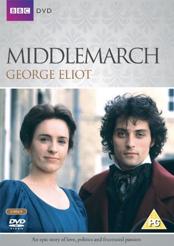 "Middlemarch" DVD cover featuring a man and woman in 19th-century attire.