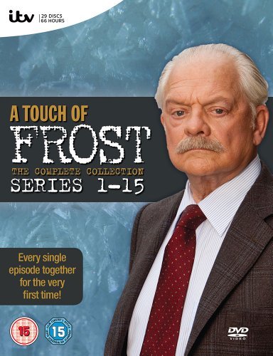 "A Touch of Frost" DVD cover featuring David Jason in a suit against a blue background.