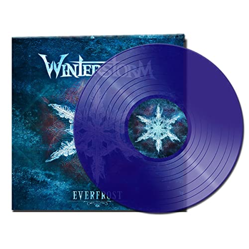 Blue vinyl record with snowflake design and "Winterstorm - Everfrost" text.