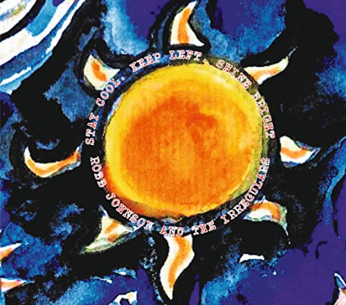CD cover with a bright orange sunburst against a blue, swirling background.