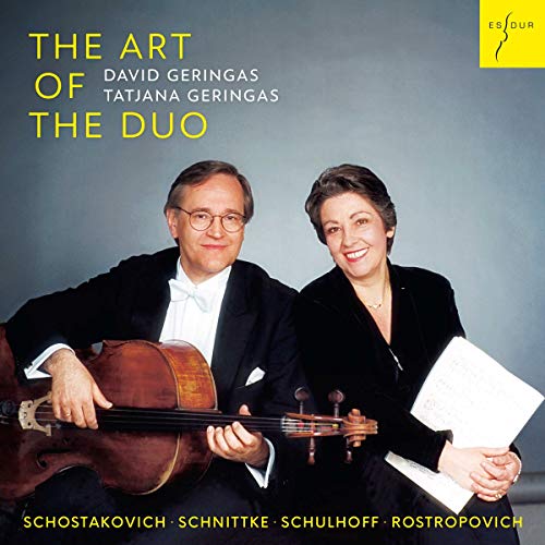 CD cover featuring a man and woman, both dressed formally, with a cello.