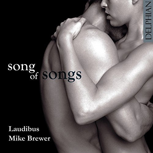 "Album cover featuring a black-and-white image of two embracing shirtless men against a black background."