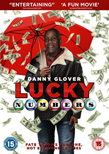 "Lucky Numbers" DVD cover featuring Danny Glover under a red umbrella with falling money.