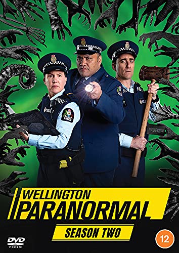 "Wellington Paranormal: Season 2" DVD cover featuring three police officers against a green background.