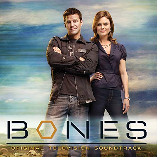CD cover for "Bones" TV show soundtrack featuring David Boreanaz and Emily Deschanel.