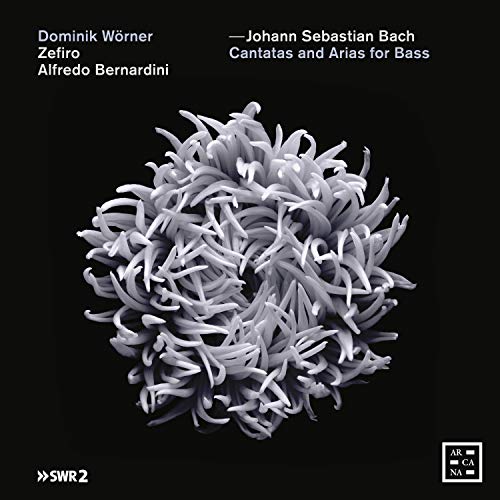 Album cover with black background, white abstract shape, and white text.
