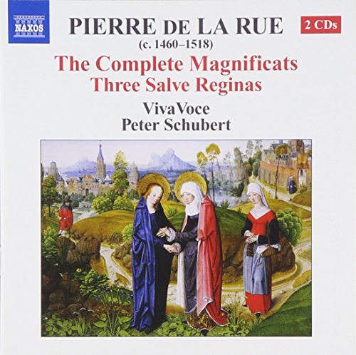 "CD cover featuring medieval painting of three women in robes, with text and Naxos logo."