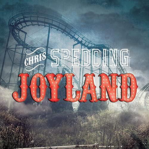 Album cover for Chris Spedding’s “Joyland” featuring a dilapidated roller coaster.
