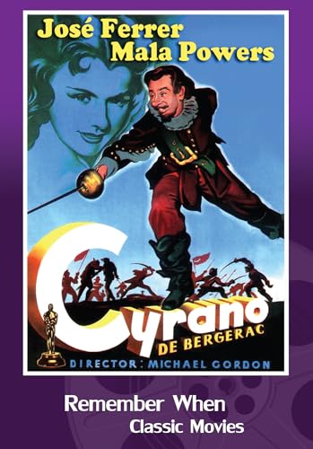 DVD cover for "Cyrano De Bergerac" featuring actors in period costumes.