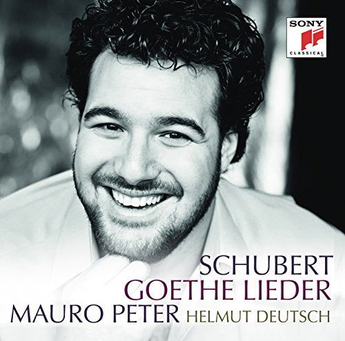 Black-and-white image of a smiling man on a classical music CD cover.