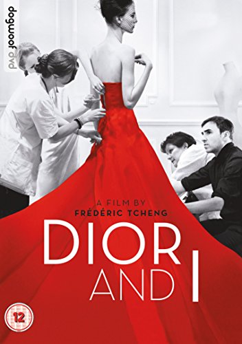 DVD cover for "Dior And I" showing a model in a red gown being fitted.